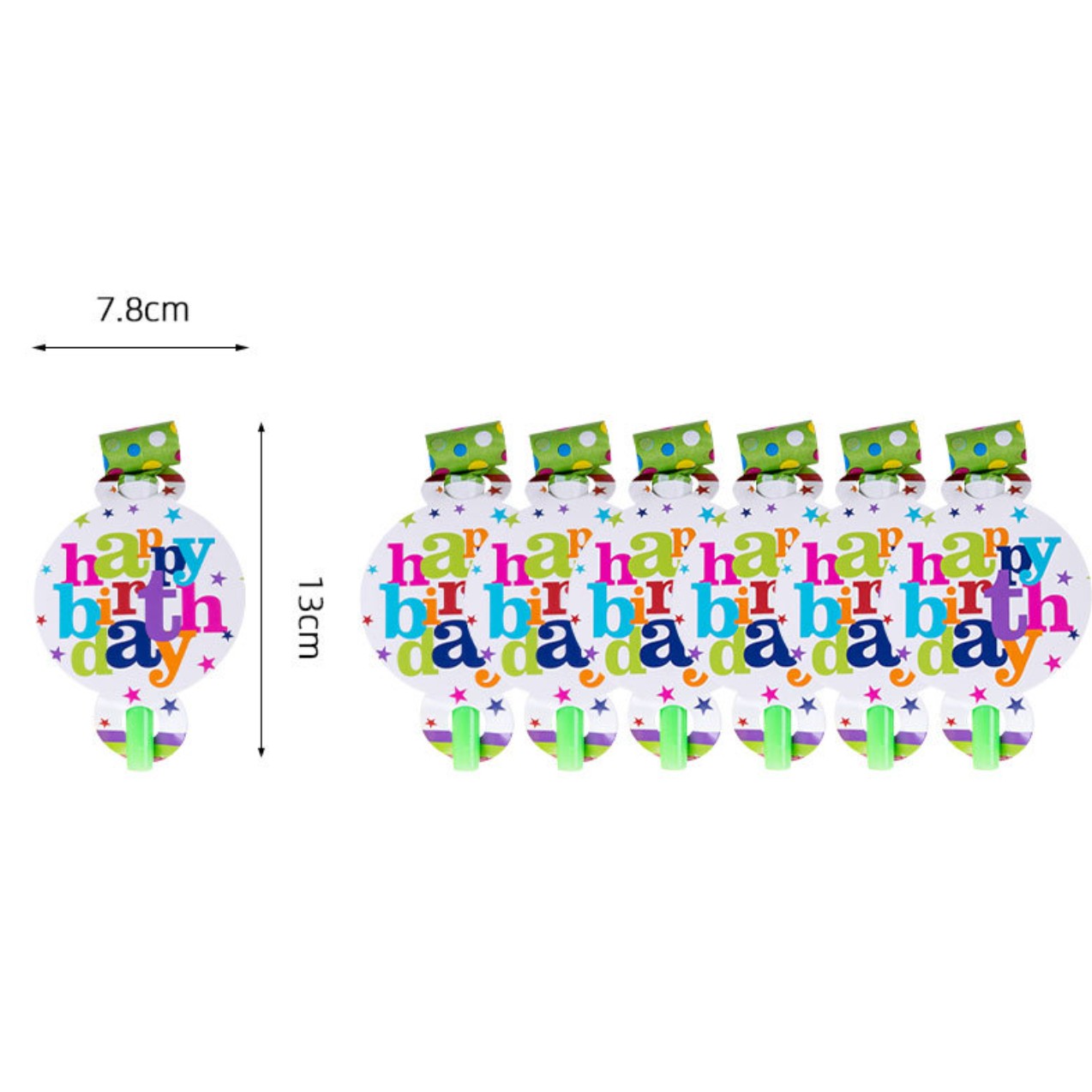 Set 6 Suflatori Happy Birthday, pentru Petrecere, Tematica Aniversare, 13x7.8 cm, Multicolor [3]