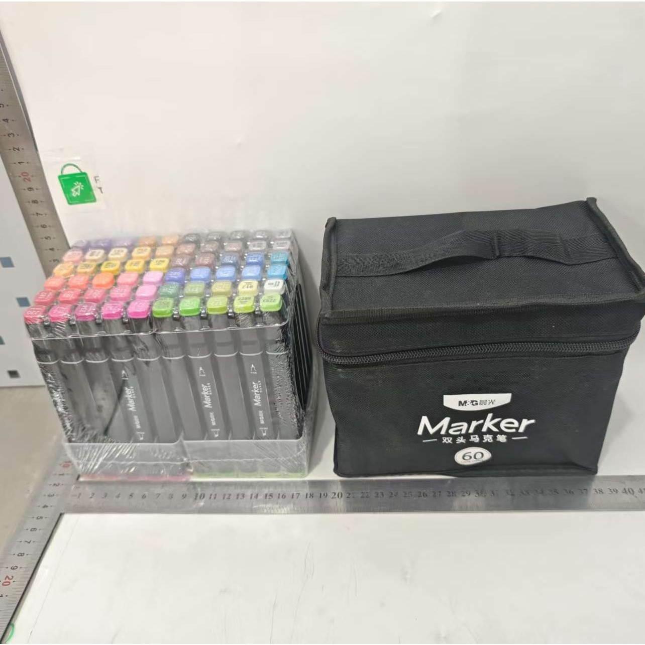 Set 60 Markere Duble, pe Baza de Alcool, Geanta Impermeabila Inclusa, Culori Numerotate, Multicolor [1]