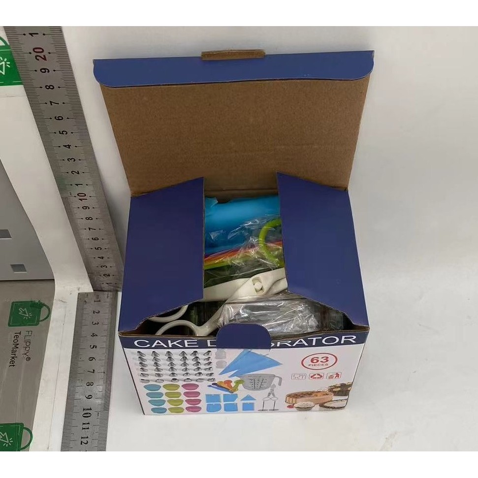 Set 63 Piese Ustensile pentru Ornare Prajituri, din Plastic si Otel Inoxidabil, Forme Briose, Multicolor [4]