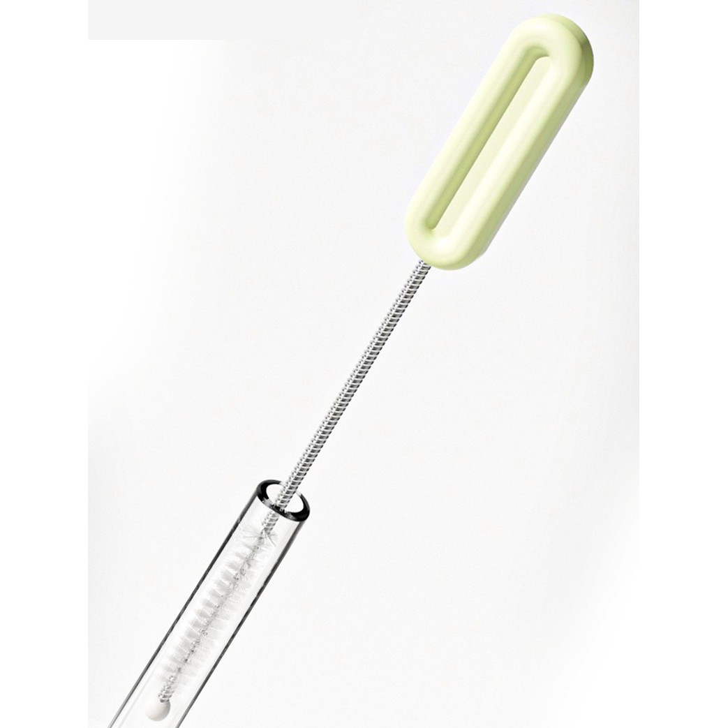 Set 7 Piese de Spalat/Uscat Biberoane, Portabil, Peri de Silicon, pentru Tetine, Suzete, Biberoane, Paie, Cutie Inclusa, 16.8 x 12 x 5 cm, Model Porcusor, Roz [3]