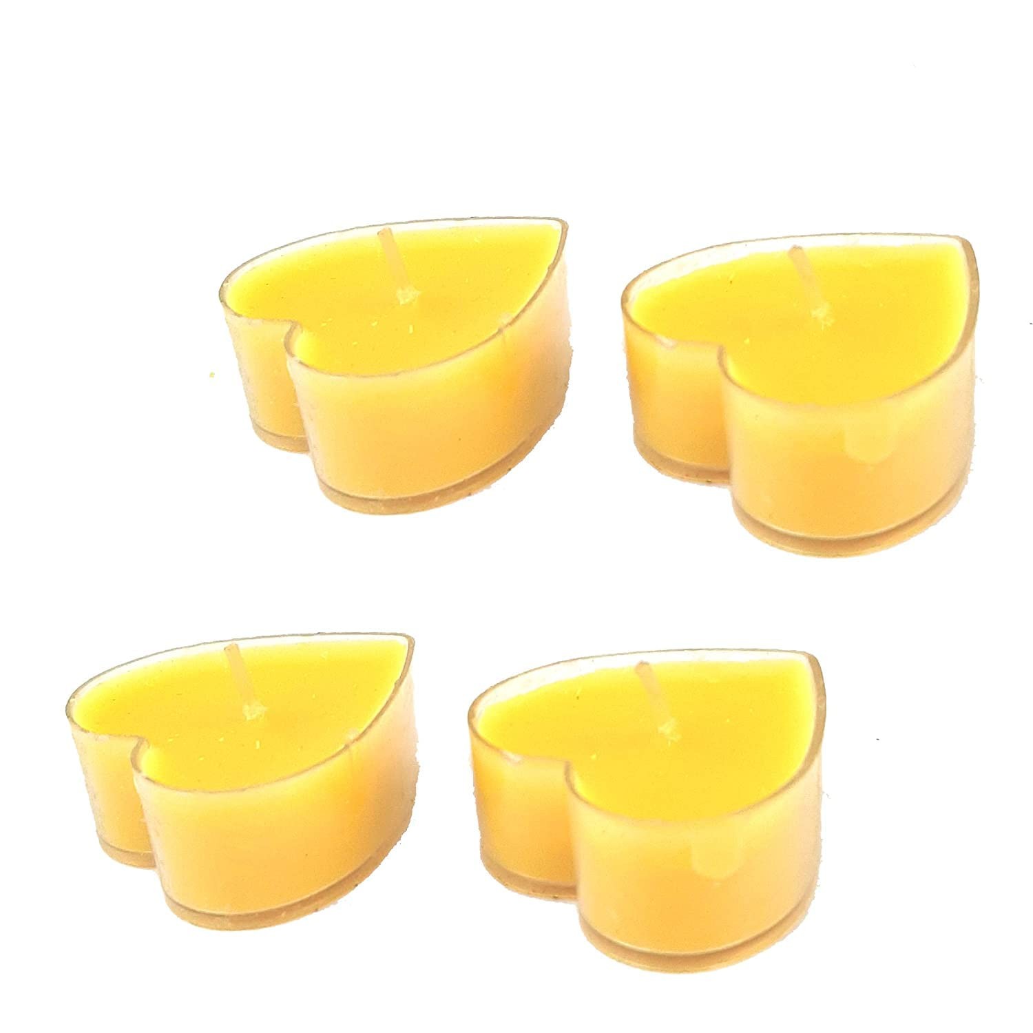 Set 9 Lumanari in Forma de Inima, pentru Ziua Indragostitilor, Aroma de Citrice, Ardere 3.5 h, din Parafina, 4 x 2 cm, Galben [4]
