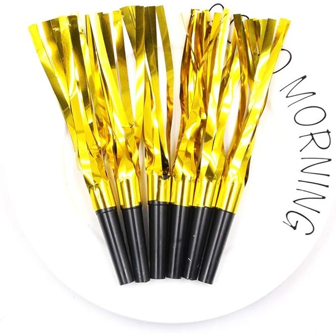 Set 6 Fluiere Party cu Franjuri, din Plastic, Auriu [8]