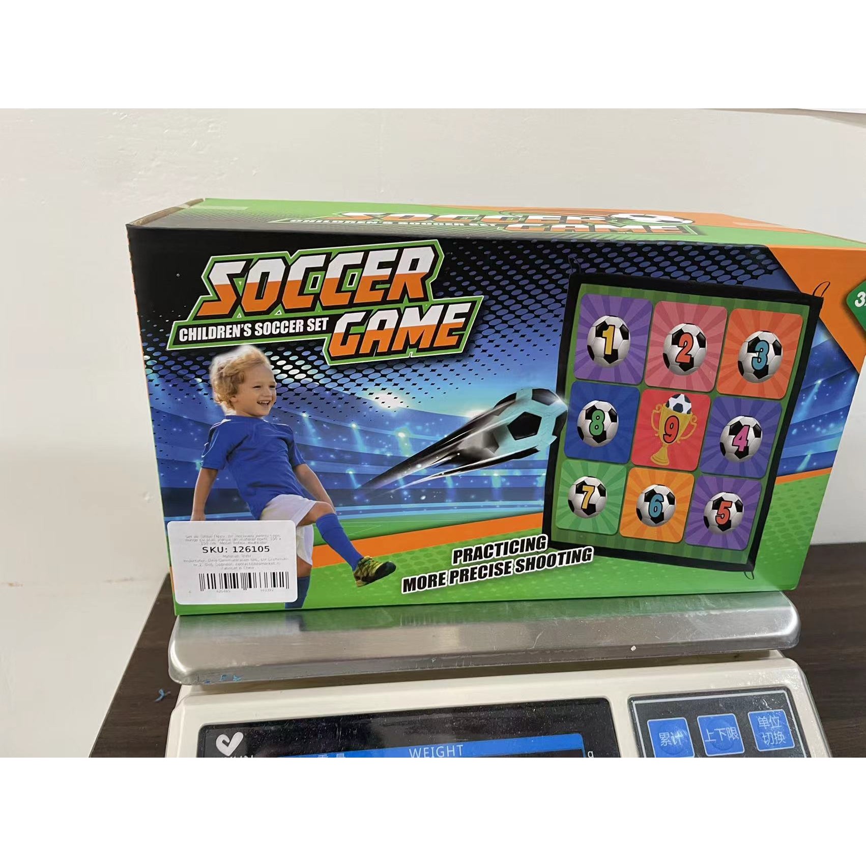 Set de Fotbal Joc Recreativ Pentru Copii, Minge cu Scai, Plansa din Material textil, 150 x 150 cm, Model Trofeu, Multicolor [4]