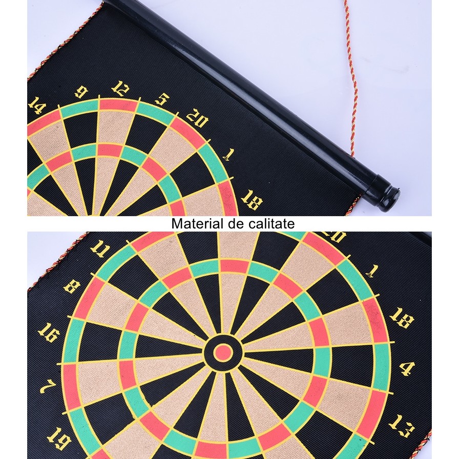 Set Joc Darts Doua Fete pentru Joc, 6 Sageti Incluse, Magnetic, Dimensiuni 37 x 40 cm, Design clasic, Multicolor [1]