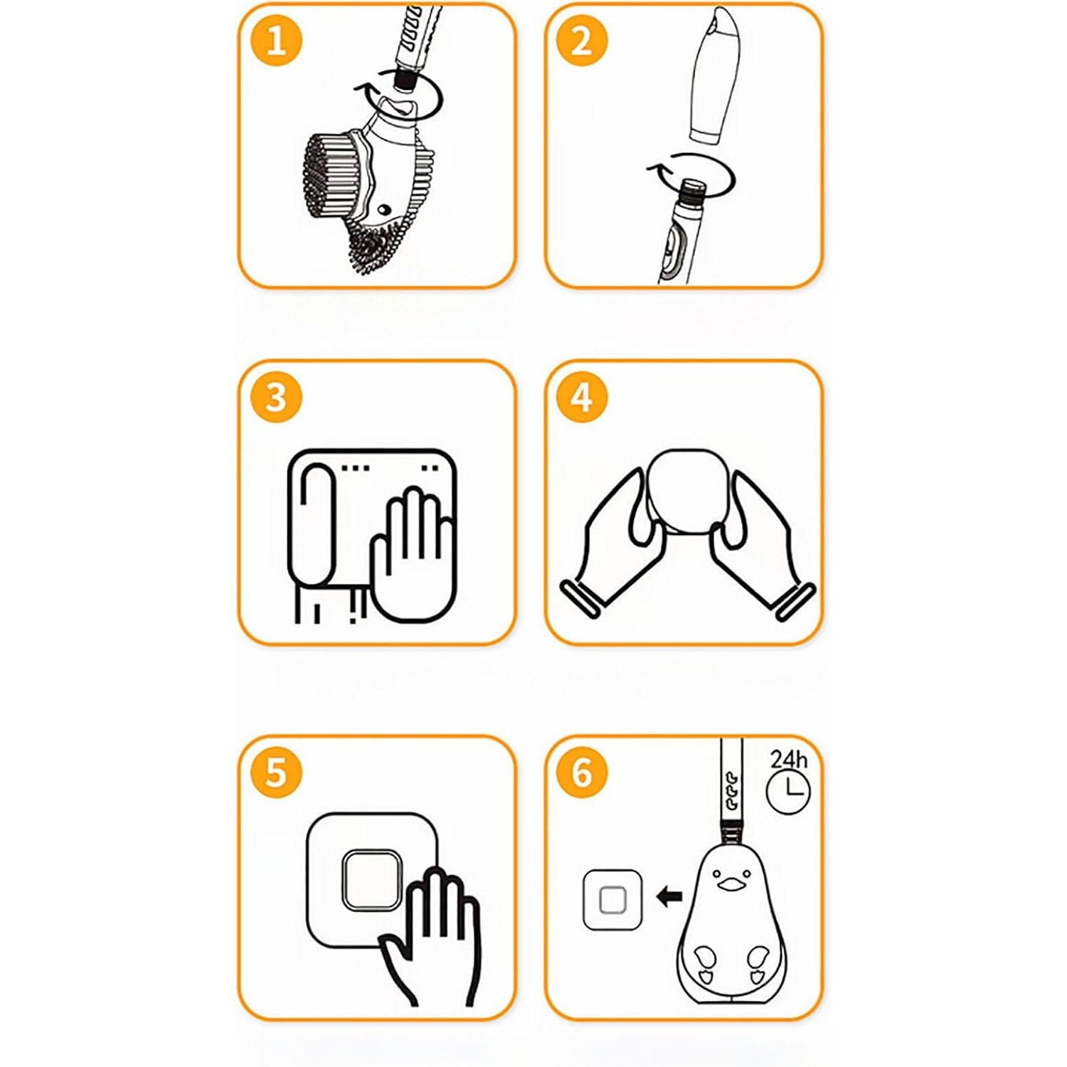 Perie de Toaleta, cu Suport de Perete, Recipient Detergent, 2 Tipuri de Perii, Model Rata, Albastru [4]