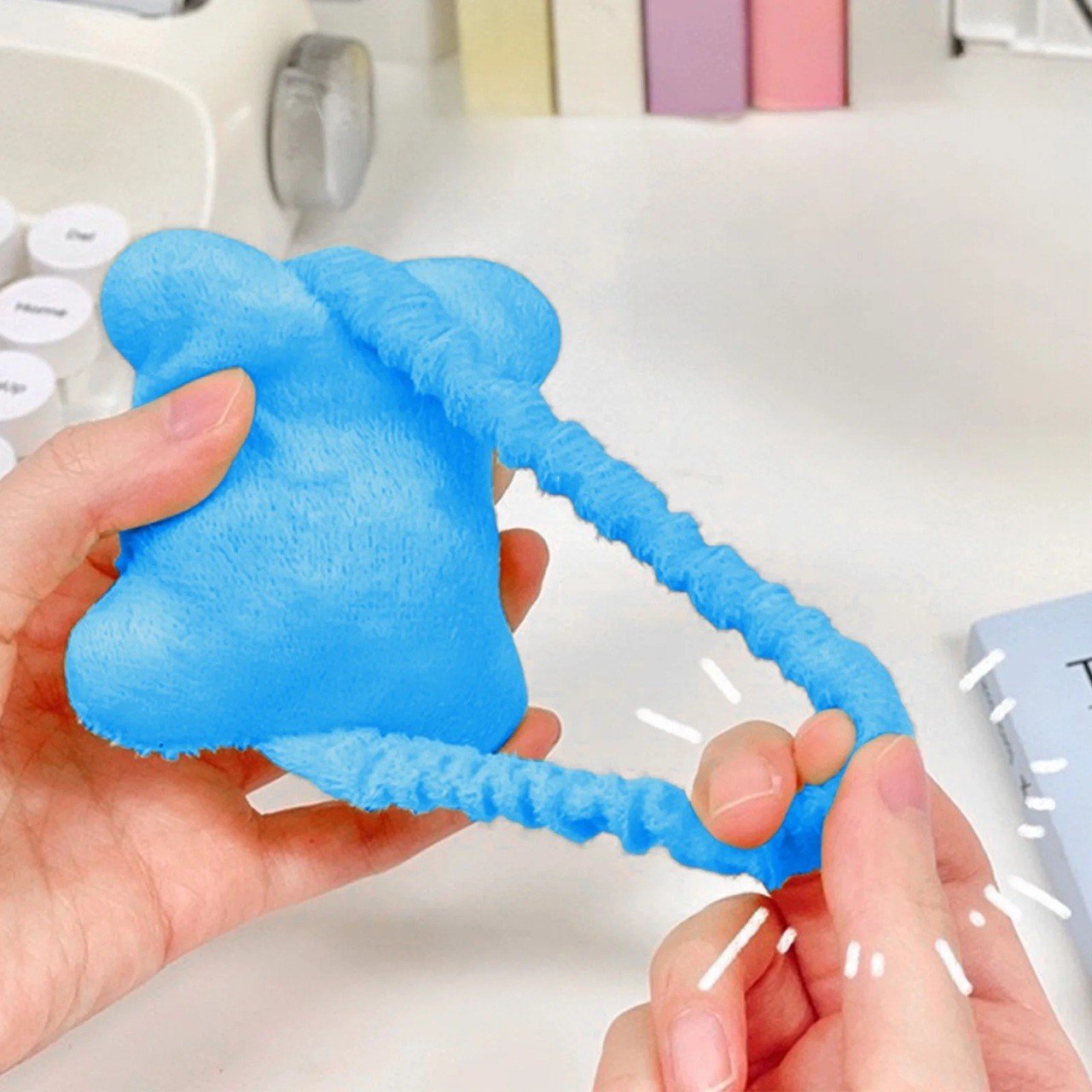 Suport de Mana, Pernuta pentru Incheietura cu Banda Elastica, pentru Mouse, Moale, 7.5 x 7 cm, Albastru [5]