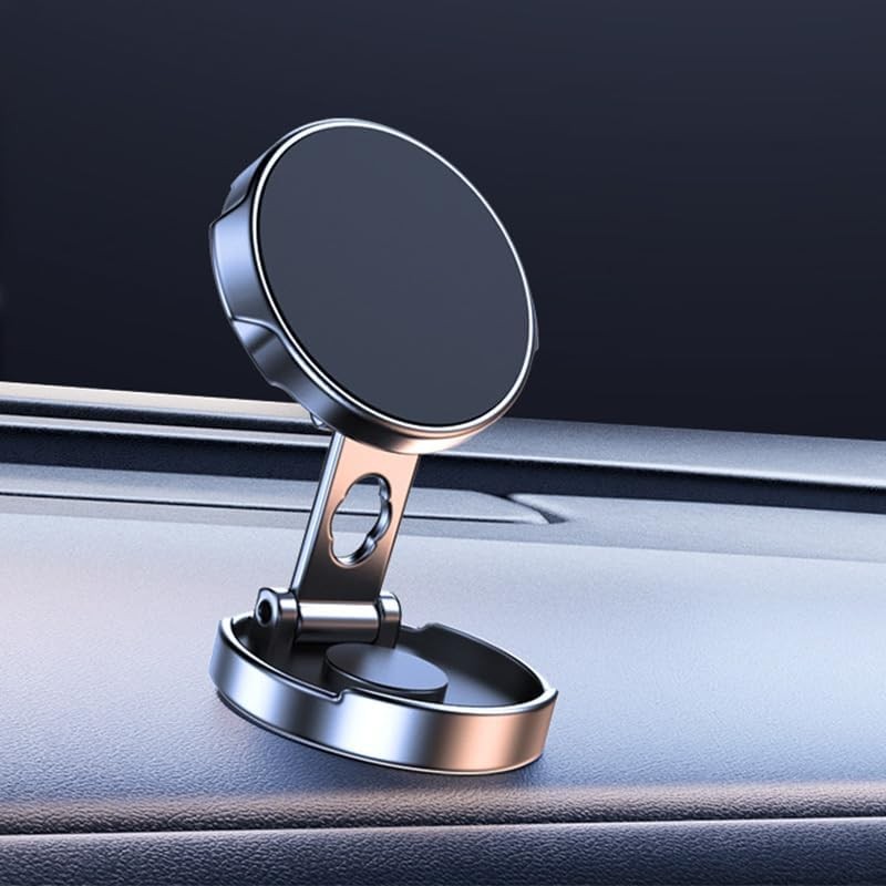 Suport de Telefon, cu Adeziv, din ABS si Magnet, Pliabil, Diametru 4.4 cm, Universal, Argintiu [1]