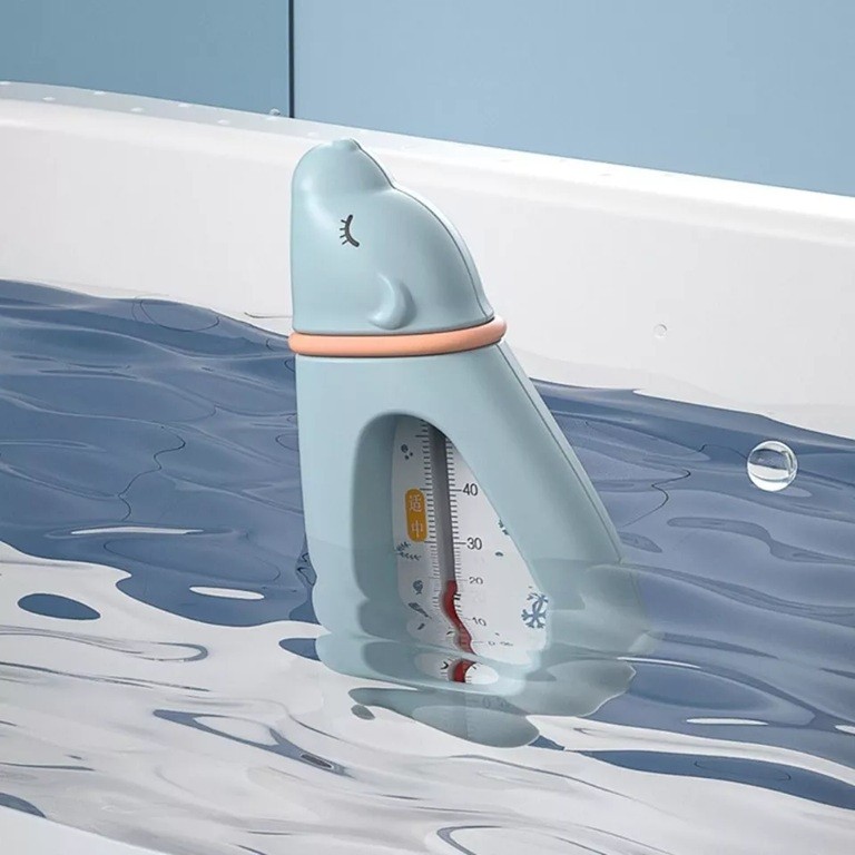 Termometru pentru Baie, Plutitor, Rezistent la apa, Multifunctional, Model Urs Polar, 15x7.5x4 cm, Albastru [3]
