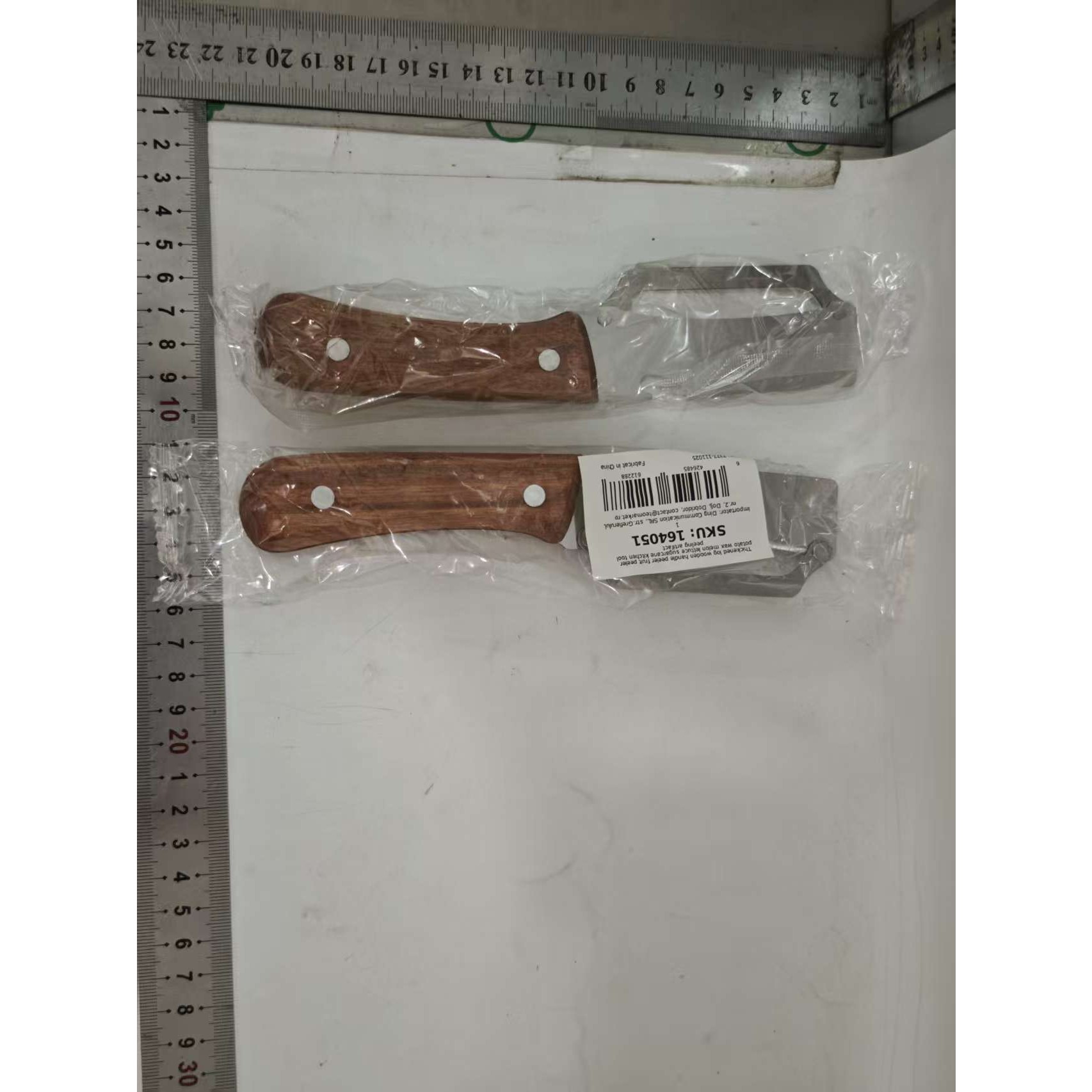 Curatator de Fructe/Legume, 2in1, Desfacator de Sticle, Multifunctional, Maner de Lemn, Maro [1]