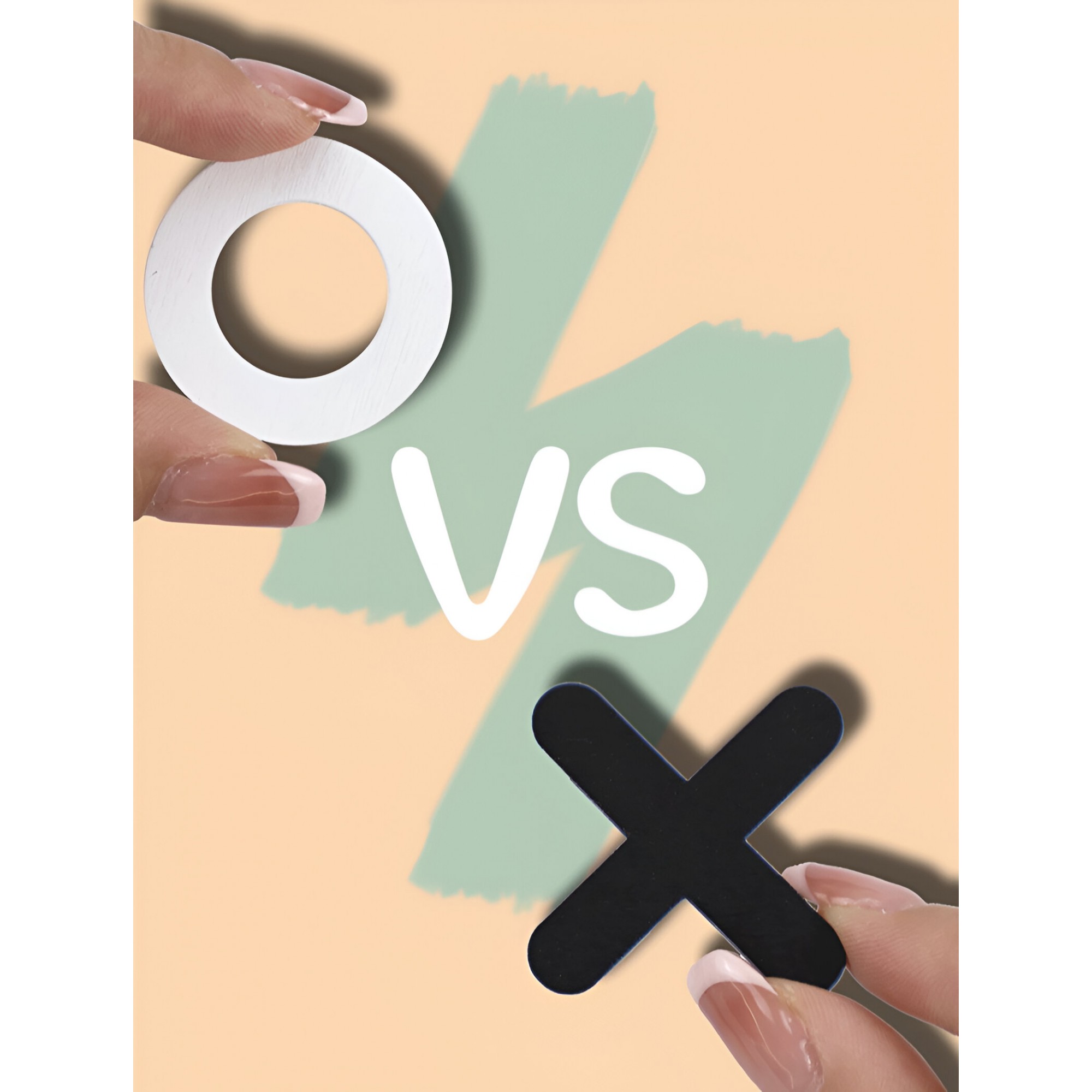 Jucarie Montessori Tic Tac Toe, Educativa, Interactiva, din lemn, X si O, 9 Piese, 14.3x14.3 cm, Negru Alb [7]