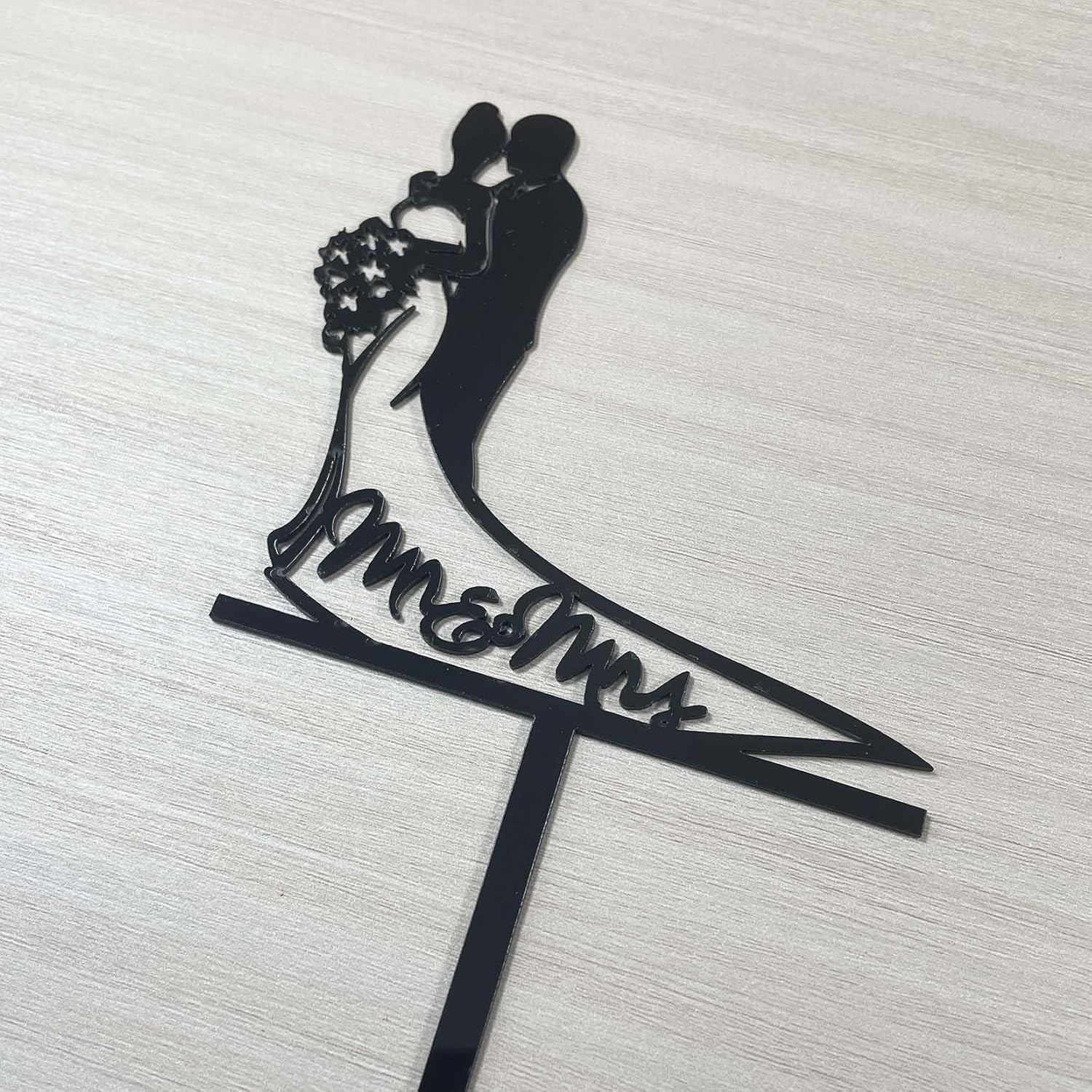 Topper Tort, Model 1 Mr&amp;Mrs, 17.5 x 11 cm, Negru [2]