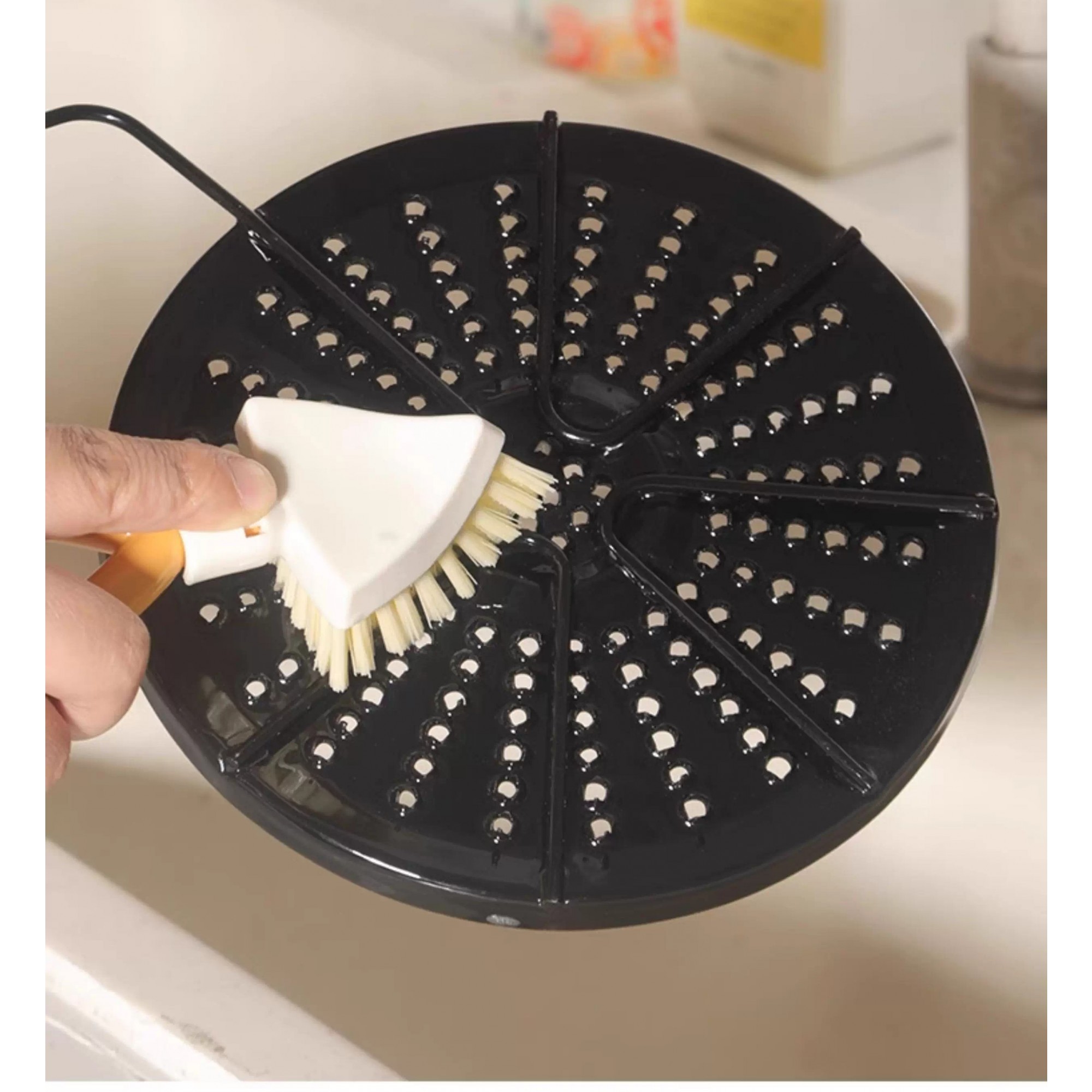 Perie Multifunctionala, Pliabila, Triunghiulara, 15 x 3.5 x 5.8 cm, Portocaliu [5]