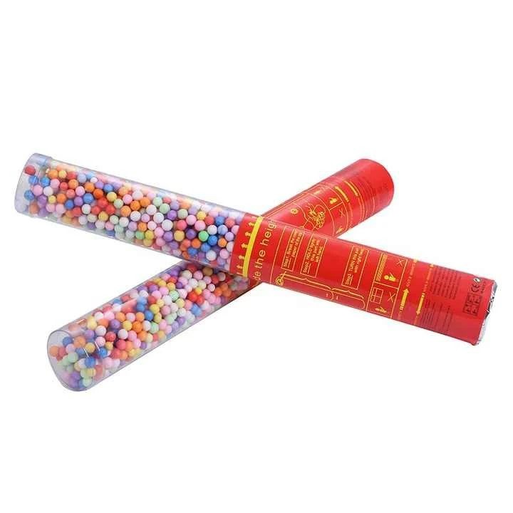 Tun de Confetti, 30 cm. Model Bilute, Confetti din Polistiren, Ambalaj de Plastic, Multicolor [3]