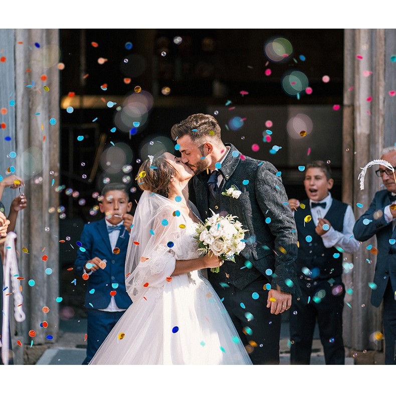 Tun de Confetti, Best Wishes 11 x 4 cm, Model Buline din Hartie si Folie, Albastru [4]