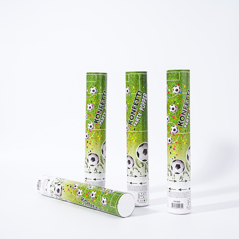 Tun Confetti, Model Mingi de Fotbal, 40 cm, Ambalaj din Carton, Eliberare prin Rasucire, Alb Negru [4]