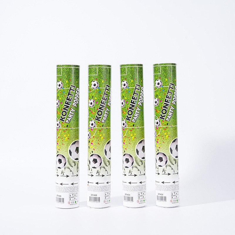 Tun Confetti, Model Mingi de Fotbal, 40 cm, Ambalaj din Carton, Eliberare prin Rasucire, Alb Negru [5]