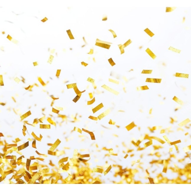 Tun Confetti, Model Folie Aurie, 40 cm, Ambalaj din Carton, Eliberare prin Rasucire, Auriu [1]