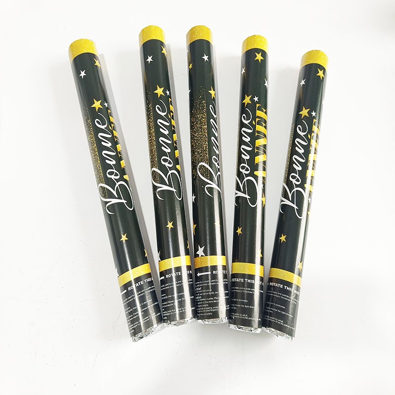 Tub de Confetti, Bonne Annee, 60x5 cm, Confetii Stelute din Aluminiu, Auriu/Argintiu [6]