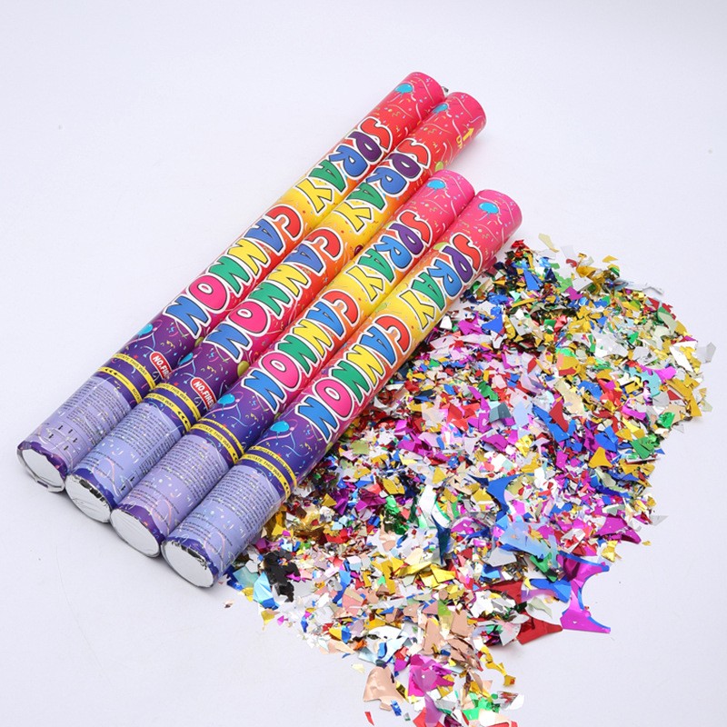 Tub de Confetti, Clasic, 80x5 cm, Confetii Asortate din Plastic, Eliberare prin Rasucire, Multicolor [5]