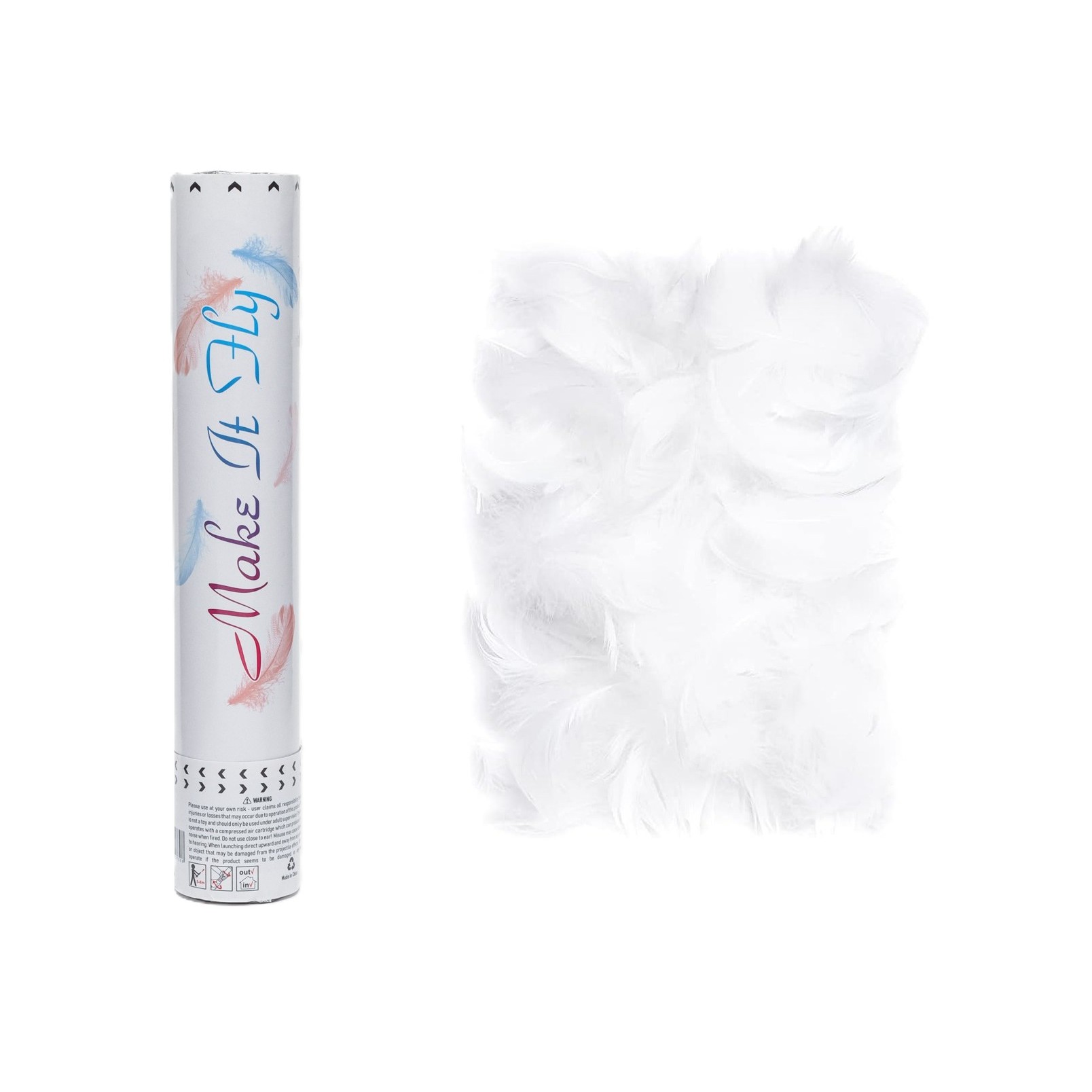 Confetti - Tub de Confetti, Model Pene, 27 cm, Make It Fly, Alb