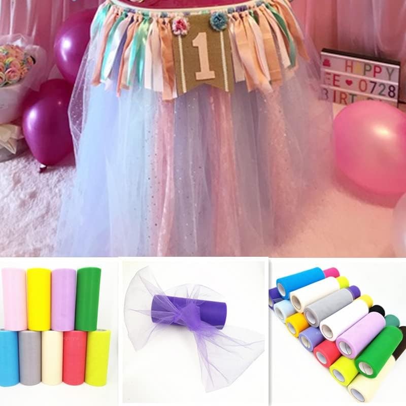 Tul Decorativ, 15 cm Latime, 22 cm Lungime, din Poliester, Alb [4]