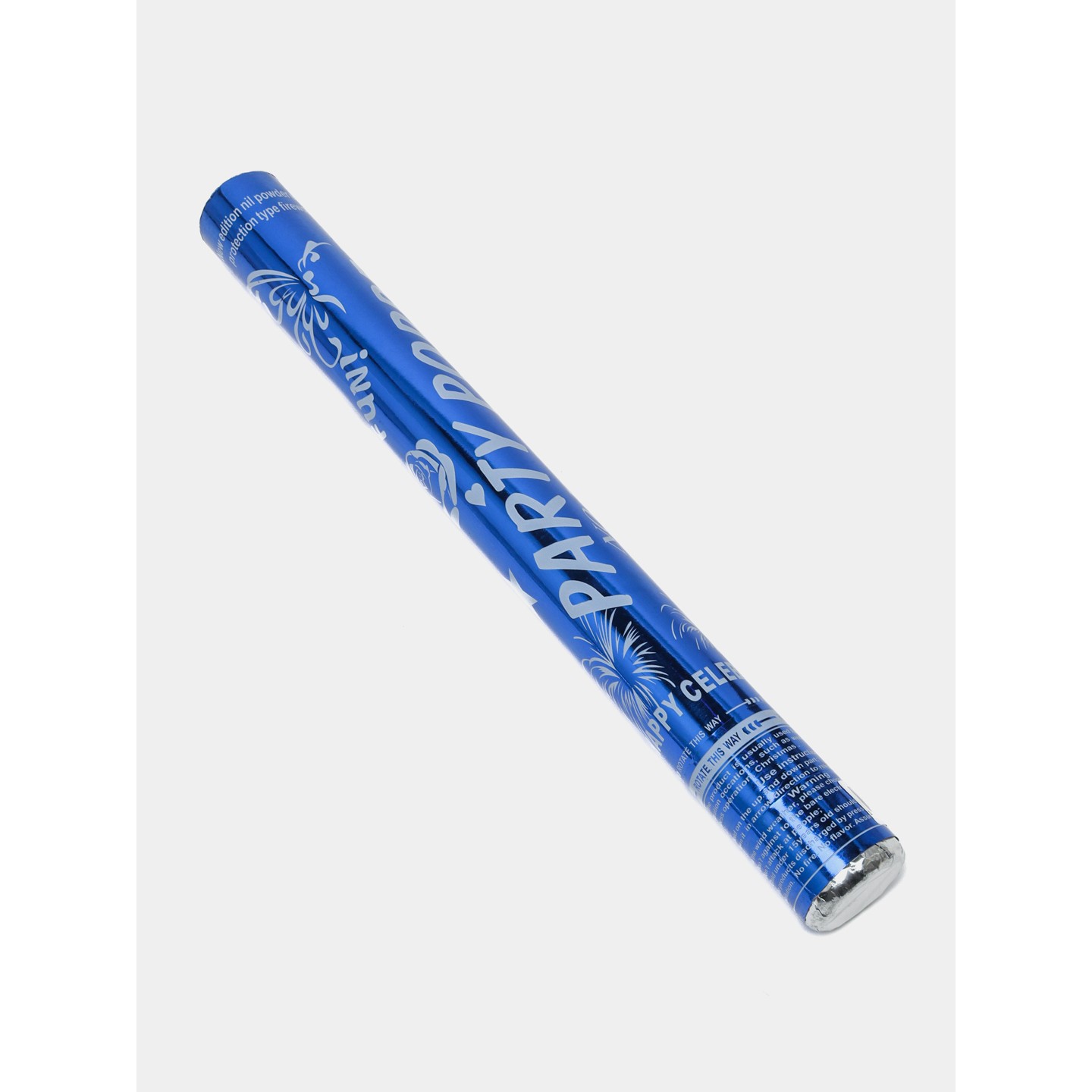 Tub de Confetti, Party Popper, 30x5 cm, Confetii Lucioase Rezistente la Foc, Eliberare prin Rasucire, Albastru [1]