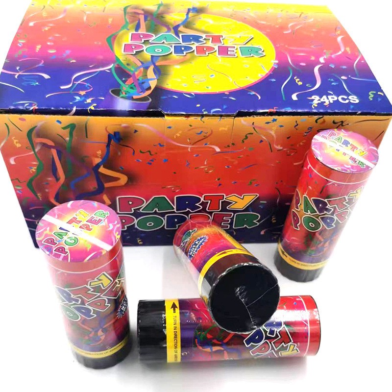 Tun de Confetti, Party Popper 15 cm, Model Panglici din Folie, Multicolor [2]