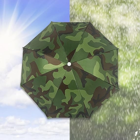 Umbrela de Cap, Diametru 69 cm, Snur Reglabil de Cap, Protectie UV/Ploaie, Camuflaj [1]