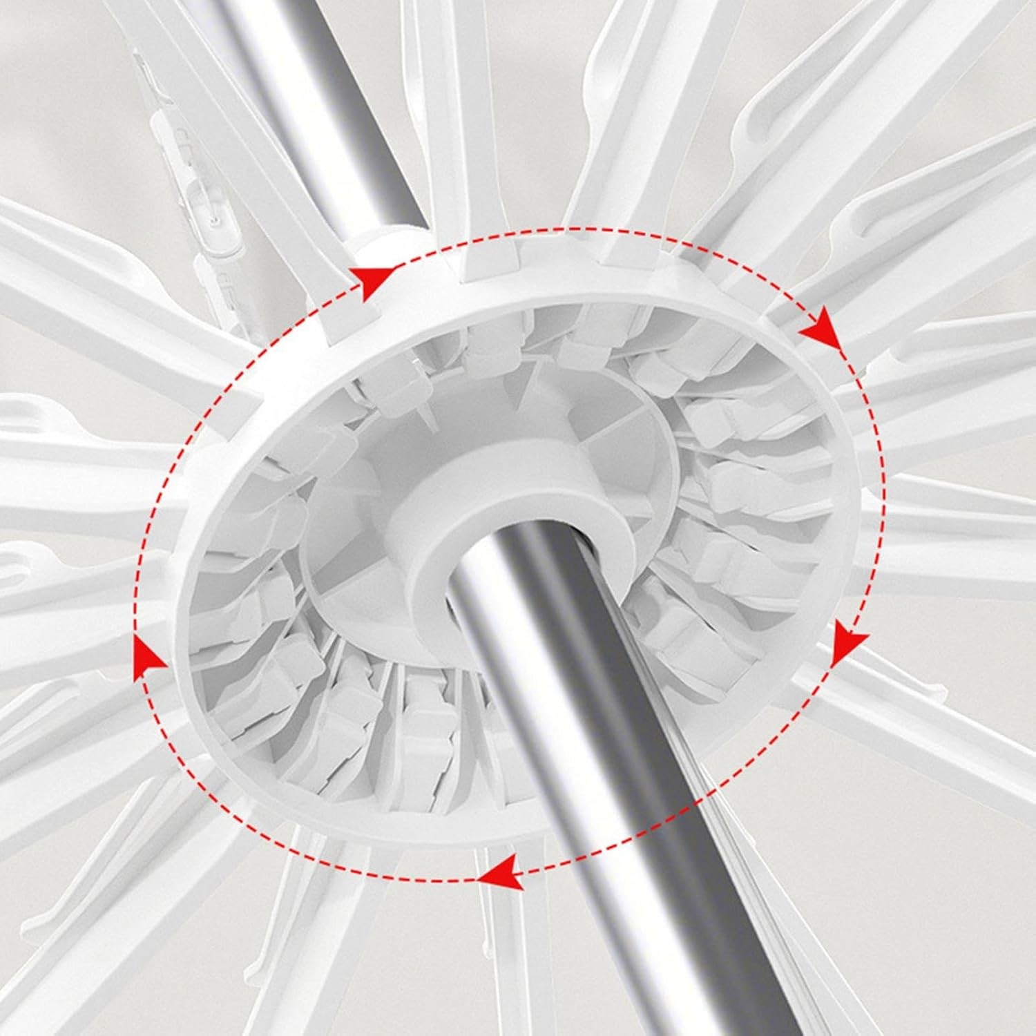 Uscator de Rufe Vertical, 2 Niveluri, Pliabil, din ABS+PP+Otel Inoxidabil, Rotire 360 Grade, 130 x 75 cm, Alb [2]