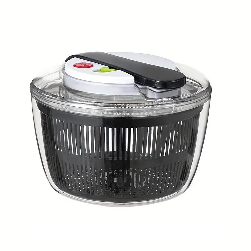 Articole pentru Bucatarie - Uscator Manual pentru Salata si Verdeturi, Plastic, 16x15x21 cm, Capacitate 3L, Negru