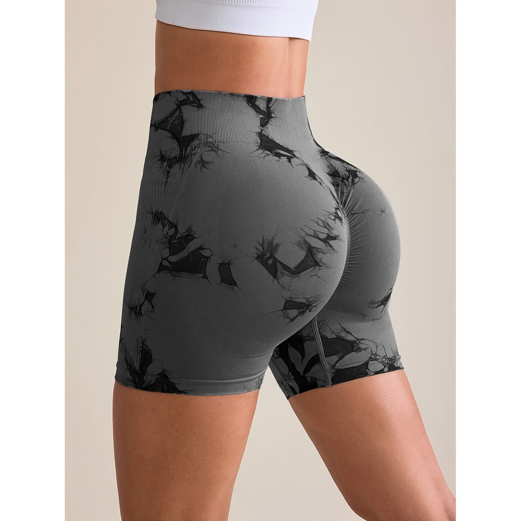 Pantaloni de Fitness/Yoga, pentru Femei, Material Elastic, Spandex, Gri, Marime S [3]