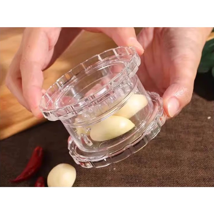 Zdrobitor de Usturoi, Multifunctional, din Plastic, Prin Rasucire, 4 x 7.5 cm, Transparent [4]