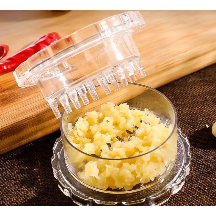 Zdrobitor de Usturoi, Multifunctional, din Plastic, Prin Rasucire, 4 x 7.5 cm, Transparent [6]