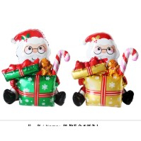 Balon Mos Craciun cu Cadou, din Folie de Aluminiu, 102x83cm, Multicolor [5]