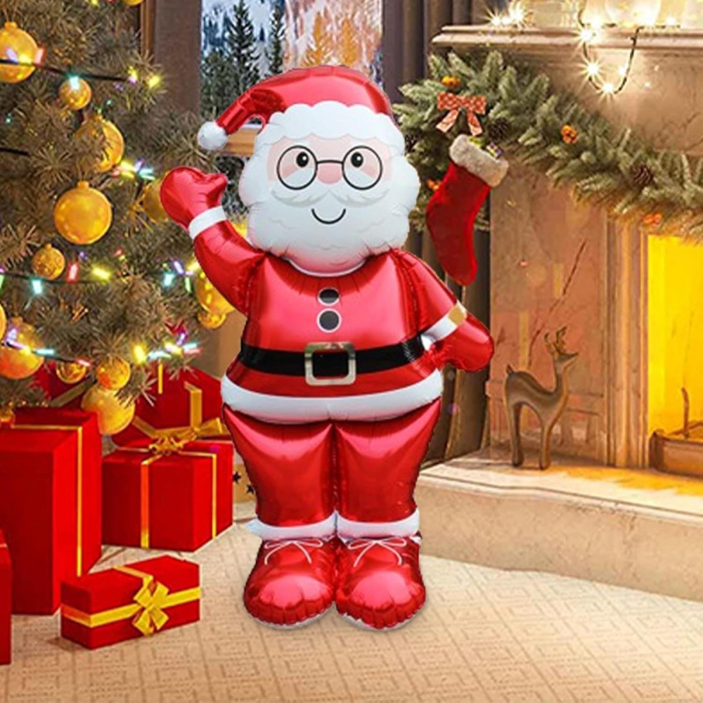 Balon Mos Craciun, din Folie de Aluminiu, 90 x 155 cm, Rosu [3]