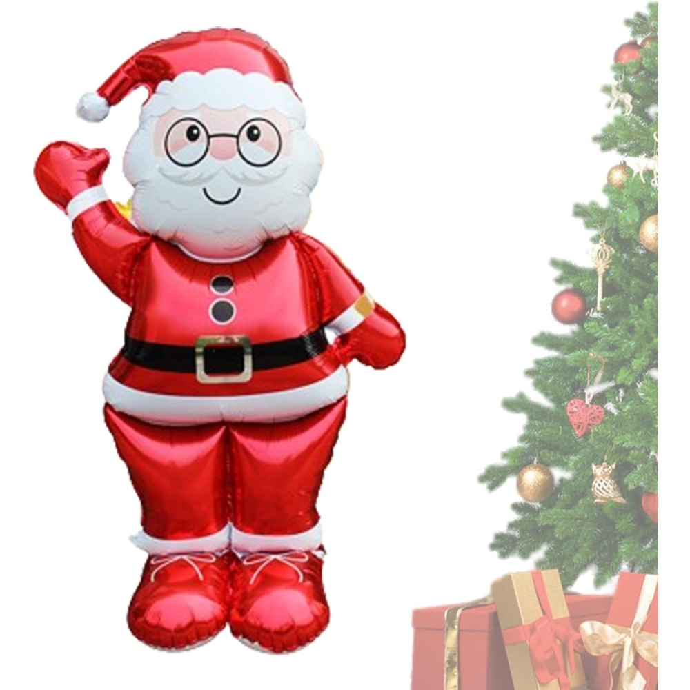 Balon Mos Craciun, din Folie de Aluminiu, 90 x 155 cm, Rosu [4]