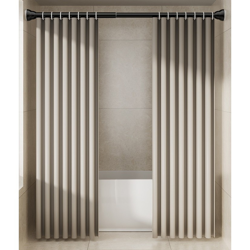 Bara Telescopica Multifunctionala, din Otel Inoxidabil, Utilizare Universala, Retractabila 107 - 195 cm, Fara Perforare Perete, Negru [7]