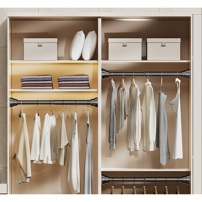 Bara Telescopica Multifunctionala, din Otel Inoxidabil, Utilizare Universala, Retractabila 107 - 195 cm, Fara Perforare Perete, Negru [4]