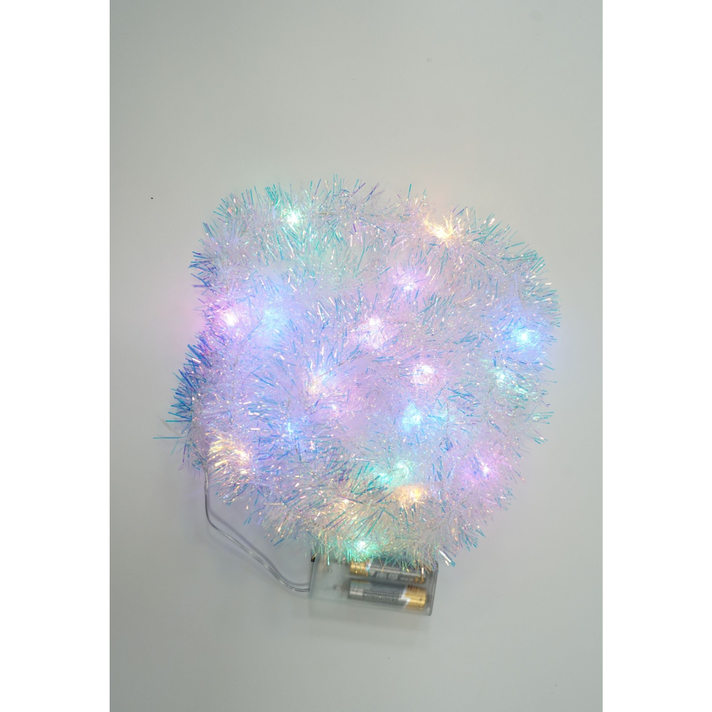 Beteala Craciun cu LED, Multicolora, simpla, 2 m x 5 cm, PVC, Sir, Artificiala [4]