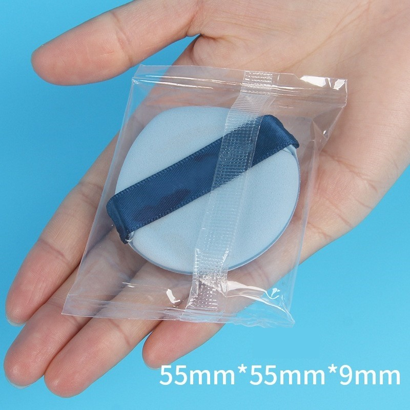 Burete de Machiaj Triunghi Reutilizabili, Utilizare Umeda sau Uscata, 5.5 x 5.5 x 0.9 cm, Powder Puff, Albastru [3]