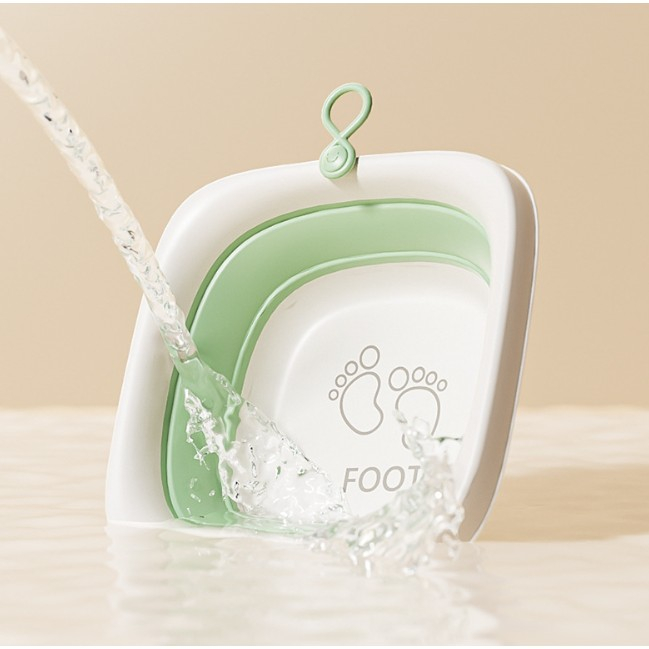 Cada Pliabila pentru Baie pentru Copii, Cadita pentru Bebelusi, Model Patrat pentru Picioare, Verde, 32x27.5x3.7 cm, 4 L [5]