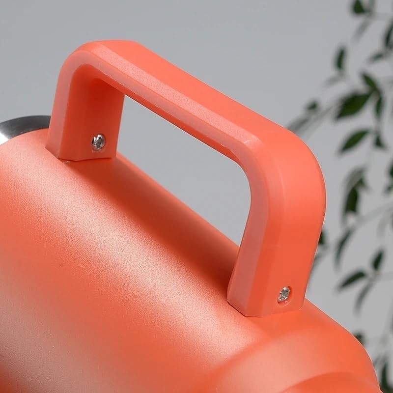 Cana Termos din Plastic, pentru Bauturi Calde si Reci, cu Maner, 9.9x9.9x27 cm, Portocaliu [5]