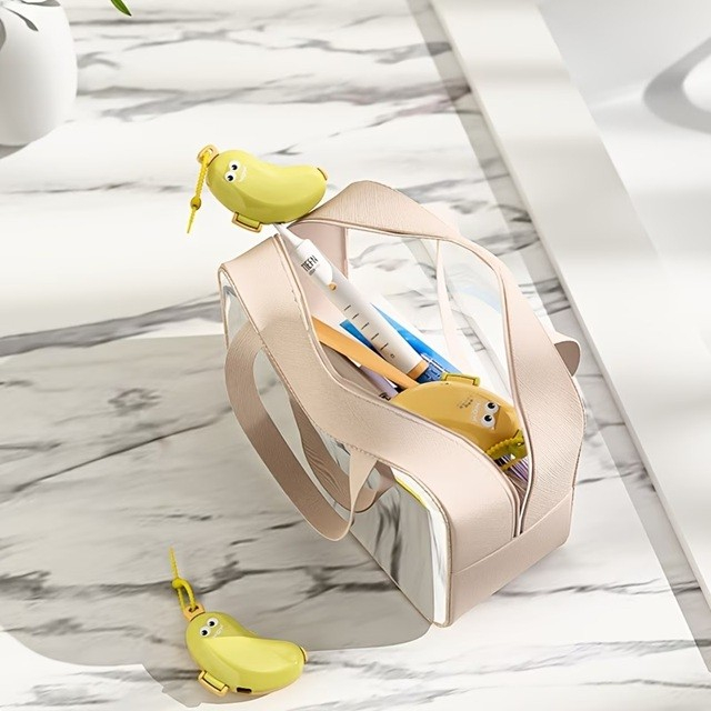 Capac Protector pentru Periuta de Dinti, Flippy, cu Recipient Pasta de Dinti, Portabil, cu Agatatoare, din Plastic 8.7 x 3 cm, Verde/Galben [2]