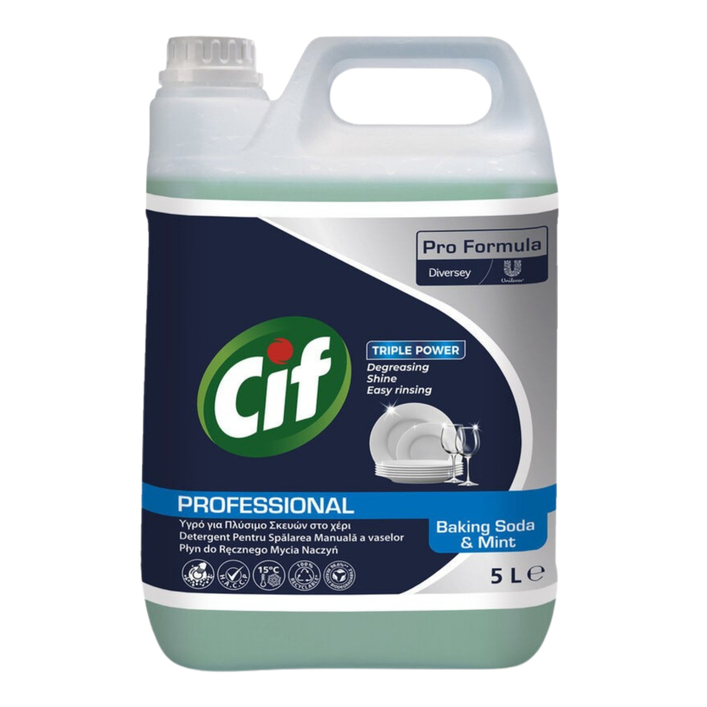 CIF Professional Baking Soda&amp;Mint - Detergent Universal de Spalat Vase Manual, Parfum de Menta 5 L [3]