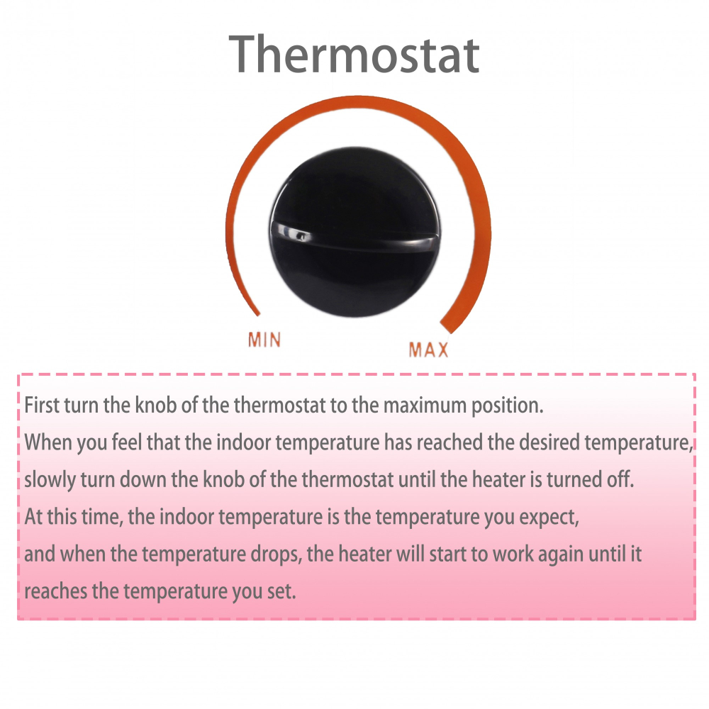 Convector Electric Clasic, 2000W, 3 Trepte de Putere, Termostat, 53x19.8x38 cm, Alb [3]