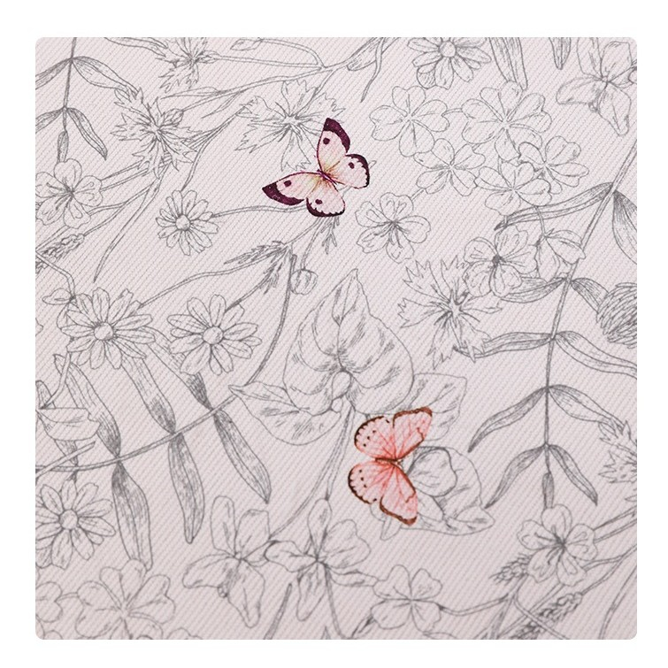 Cutie Depozitare, 66L, din Material Textil, 50 x 40 x 33 cm, pentru Haine si Lenjerii, Model Fluturasi, Bej [3]