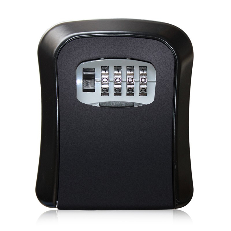 Cutie pentru Chei cu Parola, din Aliaj de Aluminiu si Plastic, Cod din 4 Cifre, Impermeabila, Negru [3]