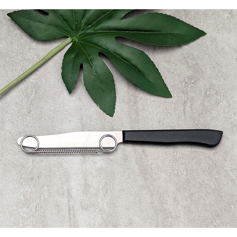 Cutit 2in1, Flippy, Feliere/Curatare, Grosime Feliere Reglabila, 22 cm, din Otel Inoxidabil, Negru [3]