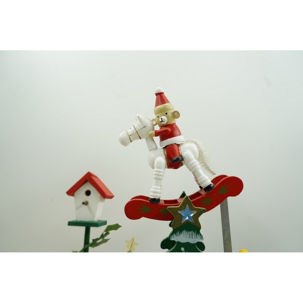 Cutiuta muzicala decorata de Craciun, Multicolor, din Lemn, 17 cm x 27.5 cm, Interior, [7]