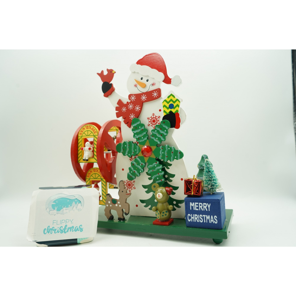 Cutiuta muzicala decorata de Craciun, Om de zapada, Multicolor, din Lemn, 21.5 cm x 24.5 cm, Interior, [3]